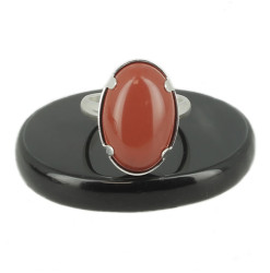 bague argent et jaspe rouge