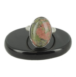 bague argent unakite