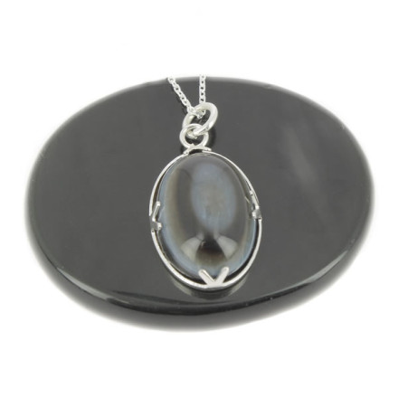 pendentif agate oeil sur argent