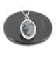 obsidienne neige pendentif argent