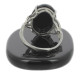 agate noire bague argent