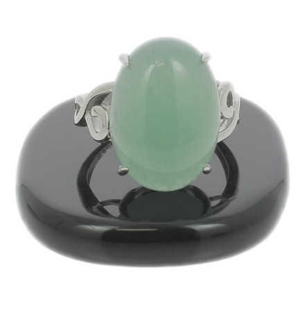 bague aventurine verte et argent