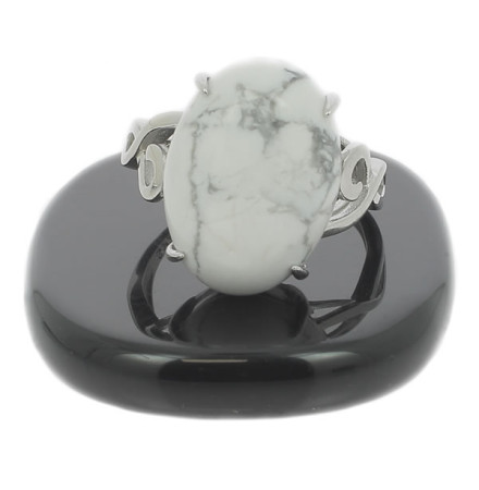 bague howlite et argent