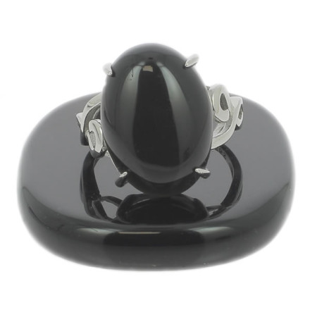 obsidienne oeil céleste bague argent