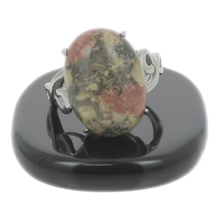 bague unakite et argent 925