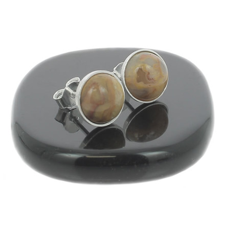 boucles oreilles agate crazy lace argent 925