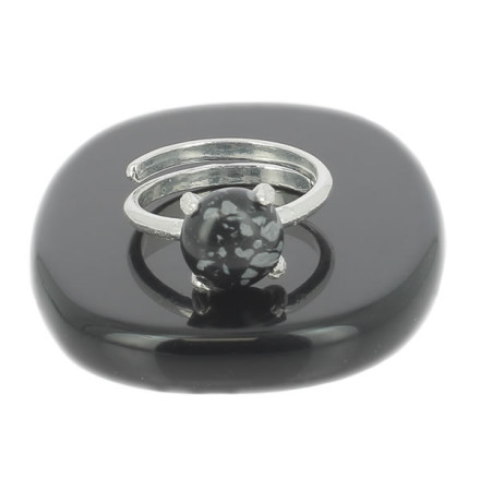 bague obsidienne neige