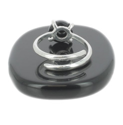 bague sterling obsidienne noire