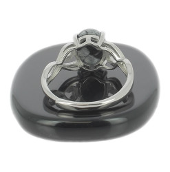 bague argent obsidienne neige