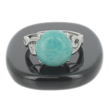 bague amazonite sur argent