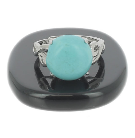 bague turquoise et argent