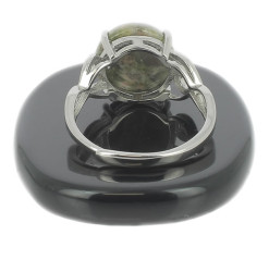 bague argent unakite