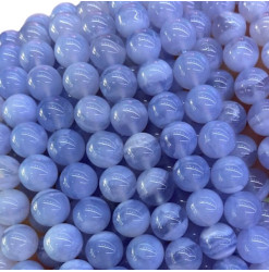 perle calcédoine bleue naturelle