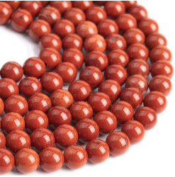 perle jaspe rouge naturel
