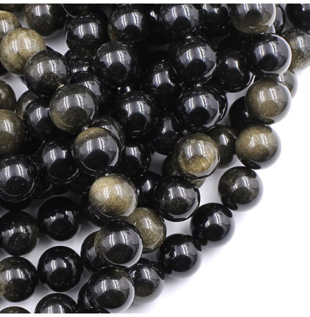 obsidienne gold perles pierre naturelle