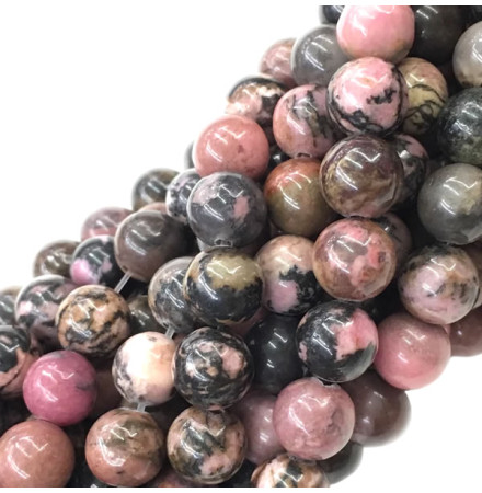 perles rhodonite naturelle