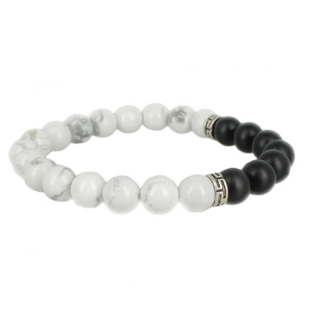 bracelet howlite angus black pearl