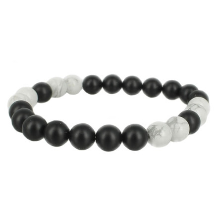 bracelet howlite stark black pearl