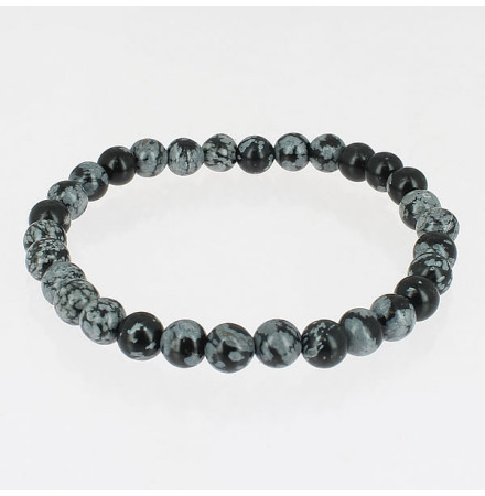 bracelet obsidienne neige