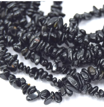 agate noire perles chips