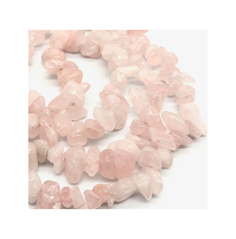 perles chips quartz rose