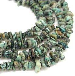 perles chips turquoise afrique