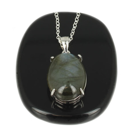 pendentif argent et labradorite