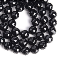 agate noire perles facettées