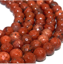perles facettées jaspe rouge