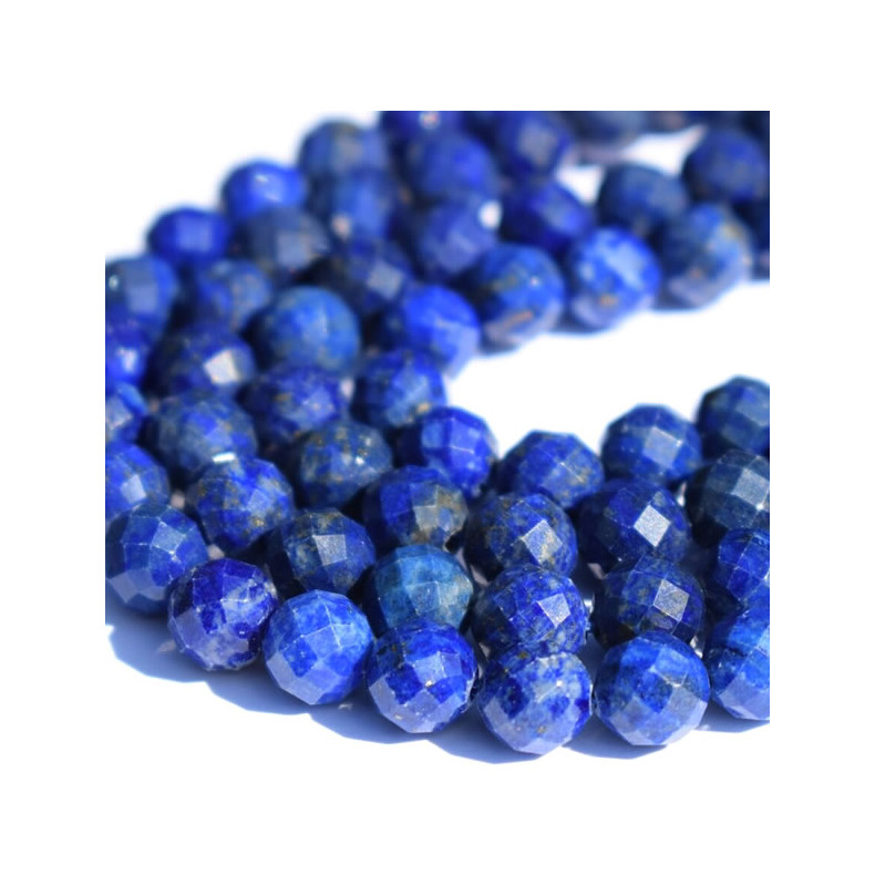 perle lapis lazuli à facettes