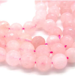 quartz rose perles facettées