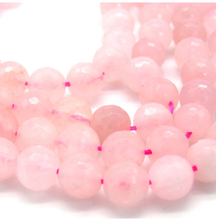 perles facettées en quartz rose