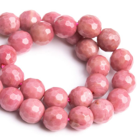 perle de rhodonite à facettes