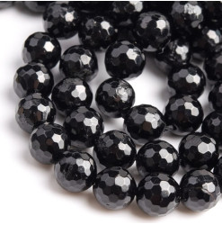 perles facettées tourmaline noire