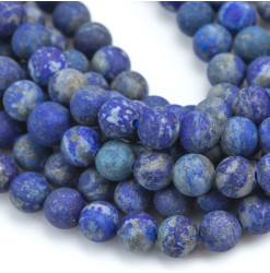 perles de lapis lazuli givré