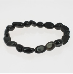 bracelet nuggets obsidienne noire