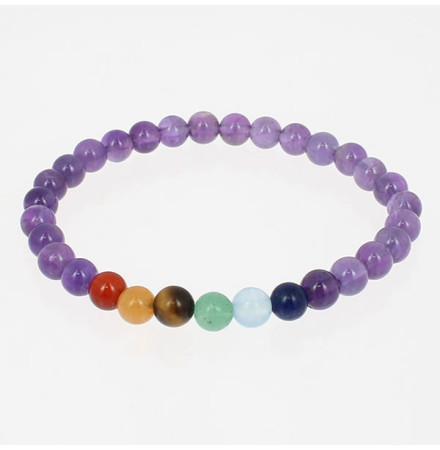 bracelet 7 chakras améthyste