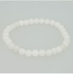 bracelet perles de jade blanc