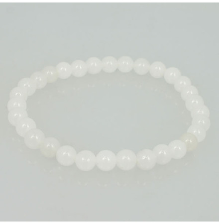 bracelet perles de jade blanc