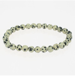 bracelet jaspe dalmatien perle de pierre