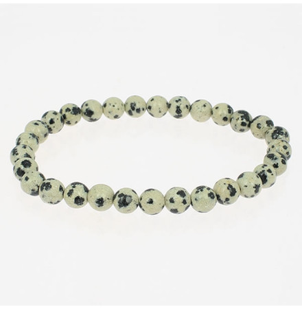 bracelet jaspe dalmatien perle de pierre