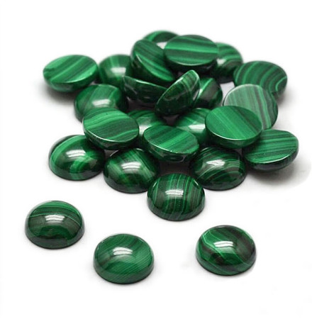 malachite cabochon rond