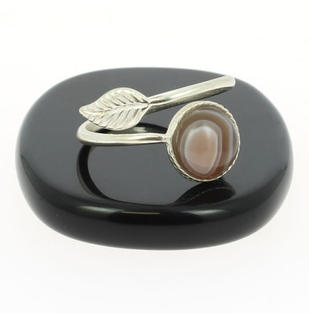 bague agate de botswana sur argent