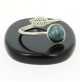 bague agate mousse et argent