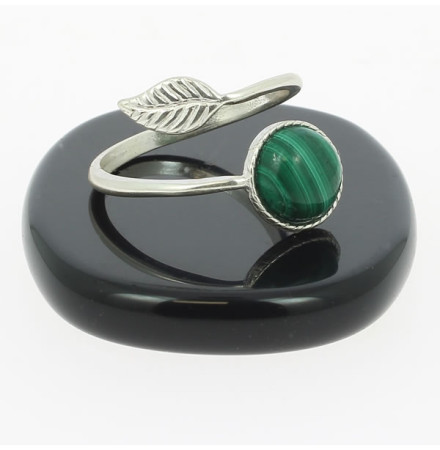 malachite et argent bague lovely