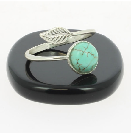 bague turquoise et argent