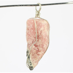 rhodochrosite brute pendentif argent