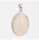 pendentif quartz rose sur argent