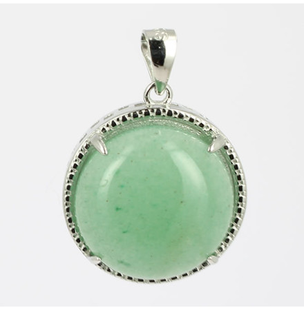 aventurine pendentif argent