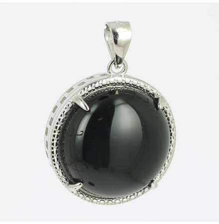 pendentif obsidienne oeil céleste sur argent